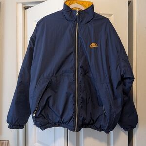 Nike Men's Navy and Gold Windbreaker